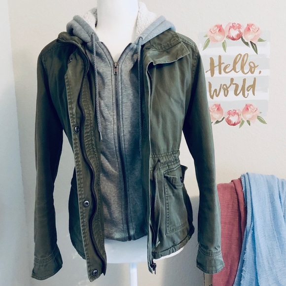 Cali 1850 Jackets & Blazers - Sage Green Hoodie Jacket